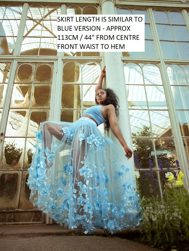 Tulle Skirt Blush Blue Dress Wedding Dresses Blue Rose Prom Dress