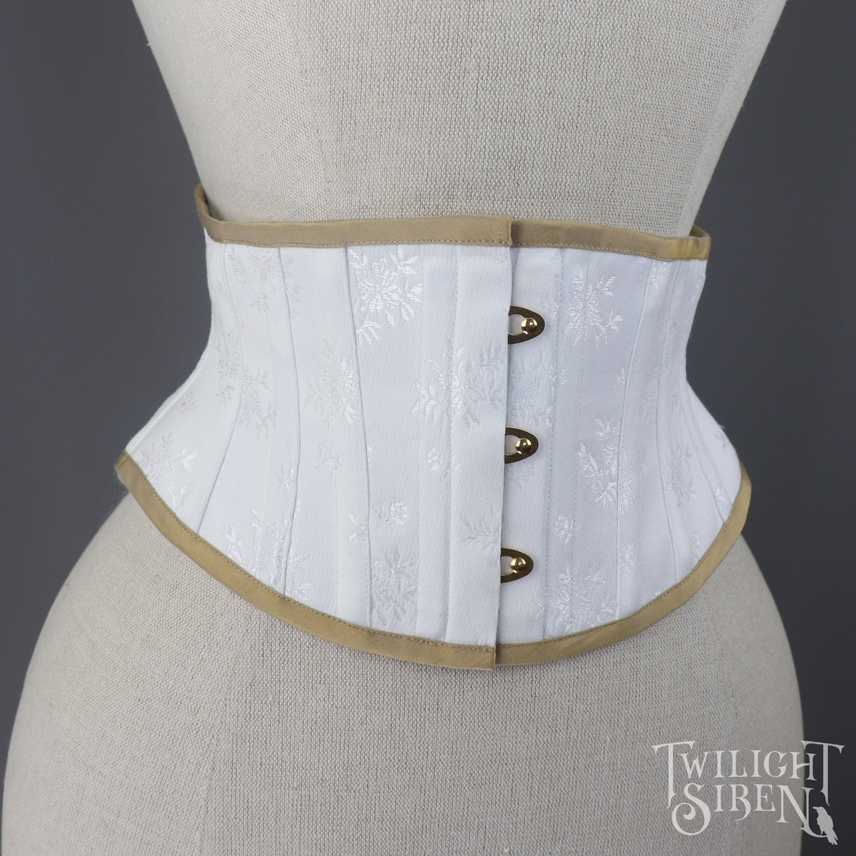The white thakani and brown corset belt a match made in fashion