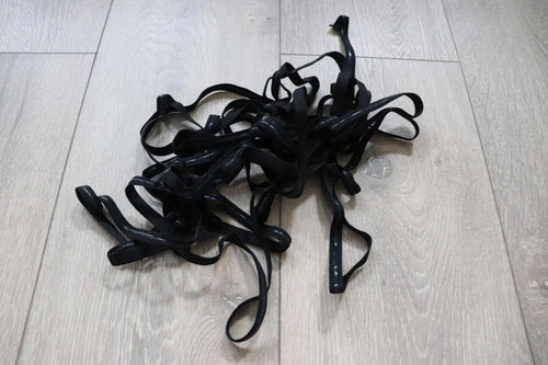 LOT#75 - bundle of black swimwear elastic with grip used on strapless cups.
