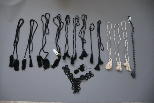 LOT #94 big bundle job lot black and cream tassle and braid