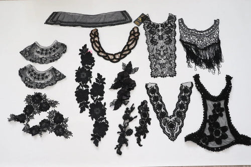 LOT #79 bundle job lot of black lace trims and applique