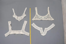 LOT #53 bundle x 4 job lot  Cream lace neckline collar back trim - craft clearout,