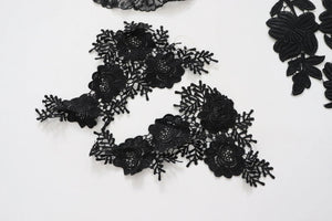 LOT #79 bundle job lot of black lace trims and applique