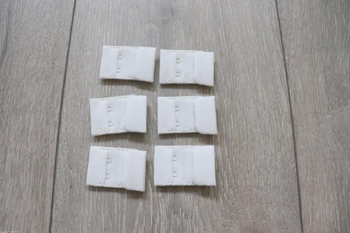 white off white bra hook & eye tab / lingerie bra making -3cm / 30mm - pack x 6
