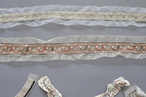 LOT #10  bundle job lot embellished trims, craft clearout