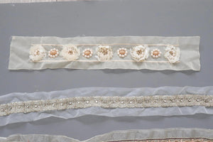 LOT #10  bundle job lot embellished trims, craft clearout