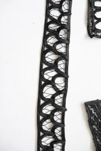 LOT #81 bundle job lot of black satin ribbon neckline trims cornelli pattern