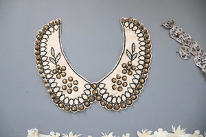 LOT #96 - bundle of faux leather trim, collar, applique