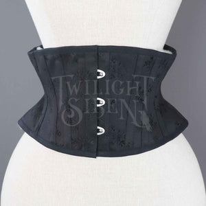 22.5 INCH WAIST ELIZA BLACK BOUQUET COUTIL CORSET BELT
