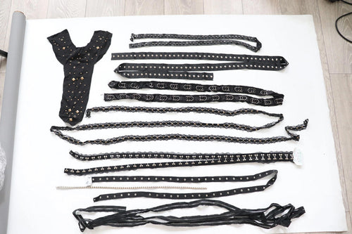 lot #60 Bundle/ craft clearout  big lot of trims, alt fashion sewing, goth diy
