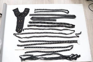 lot #60 Bundle/ craft clearout  big lot of trims, alt fashion sewing, goth diy