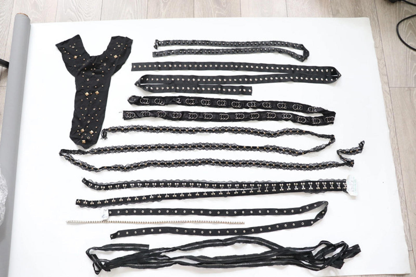 Bundle/ craft clearout  big lot of trims, useful for alt fashion sewing, goth diy