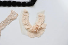 LOT #58 bundle x 3 job lot  Black and cream mesh chiffon flower mix of lace neckline