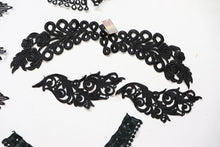 bundle job lot  Black mix of lace neckline collar craft sewing clearout,