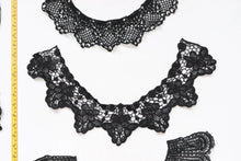 bundle x 5 job lot Black mix of lace neckline collar trim, applique insert - craft sewing clearout