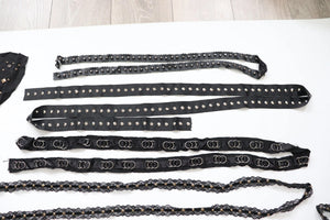 Bundle/ craft clearout  big lot of trims, useful for alt fashion sewing, goth diy