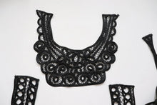 LOT #81 bundle job lot of black satin ribbon neckline trims cornelli pattern