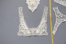 bundle x 4 job lot- Cream / natural lace neckline collar back trim insert - craft sewing clearout,