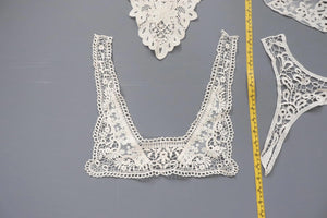 bundle x 4 job lot- Cream / natural lace neckline collar back trim insert - craft sewing clearout,