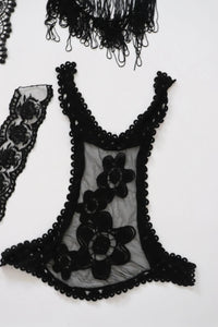 LOT #79 bundle job lot of black lace trims and applique
