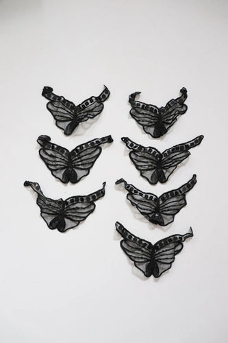 LOT #80 bundle job lot of black chiffon and sequin butterfly applique