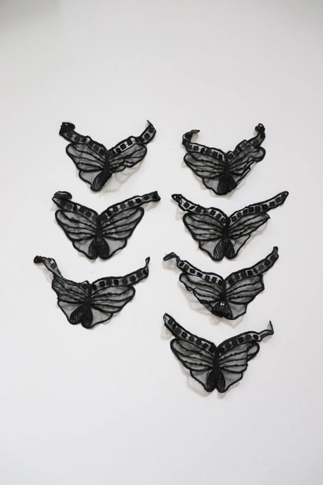 LOT #80 bundle job lot of black chiffon and sequin butterfly applique