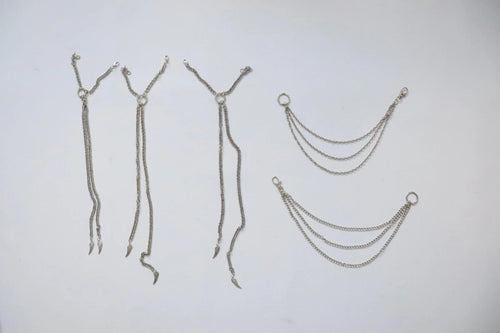 LOT #110 silver chains, bag charm diy, craft clear out