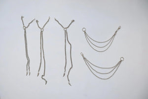 LOT #110 silver chains, bag charm diy, craft clear out