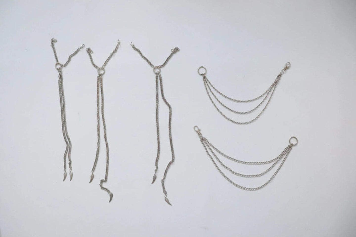 LOT #110 silver chains, bag charm diy, craft clear out