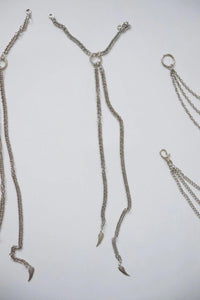 LOT #110 silver chains, bag charm diy, craft clear out