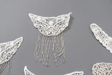 bundle x 8 job lot Cream/ white lace neckline collar trim, applique insert - craft sewing clearout,