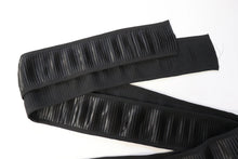 LOT #56 black pleated satin trim, craft sewing clearout