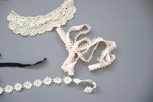 LOT #98 big bundle job lot cream lace trims, beaded ribbon trims