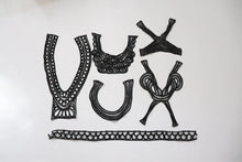 LOT #81 bundle job lot of black satin ribbon neckline trims cornelli pattern