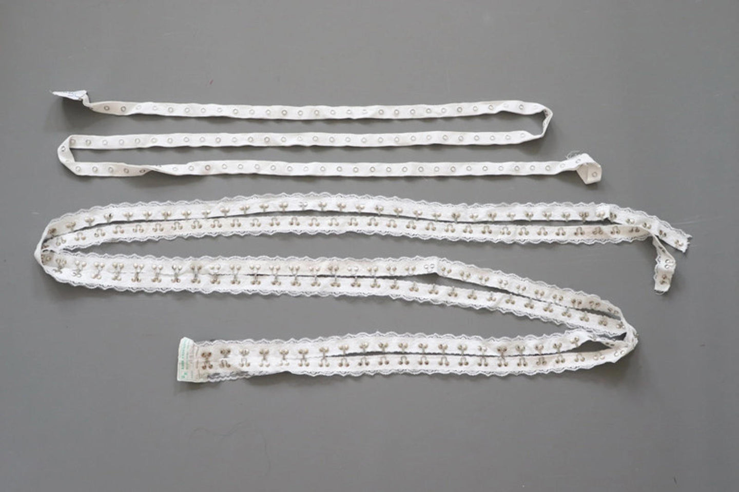LOT #13 bundle job lot lace hook and eye tape and press studs