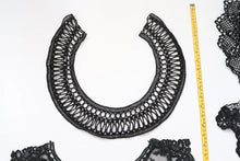 bundle x 5 job lot Black mix of lace neckline collar trim, applique insert - craft sewing clearout