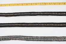 LOT #34 bundle braid trim job lot  black with chain and bugle beading