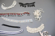 LOT #98 big bundle job lot cream lace trims, beaded ribbon trims
