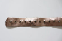 LOT #77 faux leather bronze metallic trim with eyelet detail  just under 2.5 metres