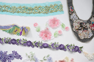LOT #86 big bundle job lot embellished trims and lace appliques