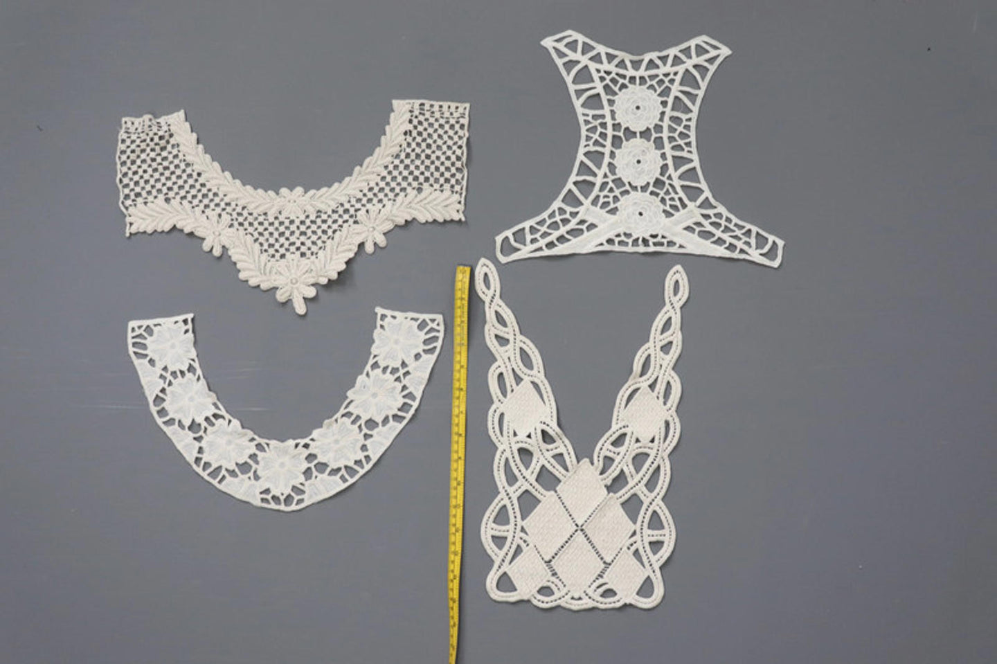 bundle x 4 job lot cream lace neckline collar back trim insert - craft sewing clearout,