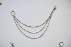 LOT #110 silver chains, bag charm diy, craft clear out