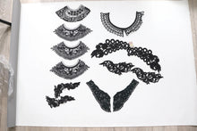 bundle job lot  Black mix of lace neckline collar craft sewing clearout,
