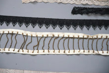 LOT #98 big bundle job lot cream lace trims, beaded ribbon trims