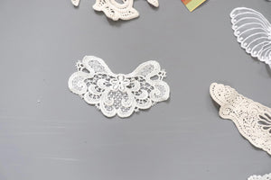 LOT #51 bundle x 8 job lot Cream / white/ ivory lace neckline collar back trim, applique