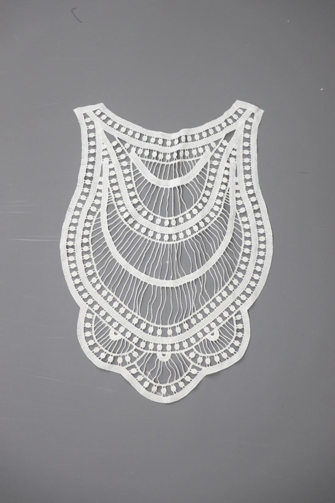 cream/ natural lace neckline/ back  trim insert - craft clearout  length 52cm