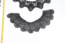 bundle x 5 job lot Black mix of lace neckline collar trim, applique insert - craft sewing clearout