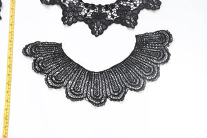 bundle x 5 job lot Black mix of lace neckline collar trim, applique insert - craft sewing clearout