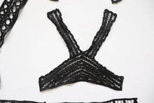 LOT #81 bundle job lot of black satin ribbon neckline trims cornelli pattern