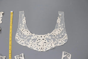 bundle x 4 job lot- Cream / natural lace neckline collar back trim insert - craft sewing clearout,